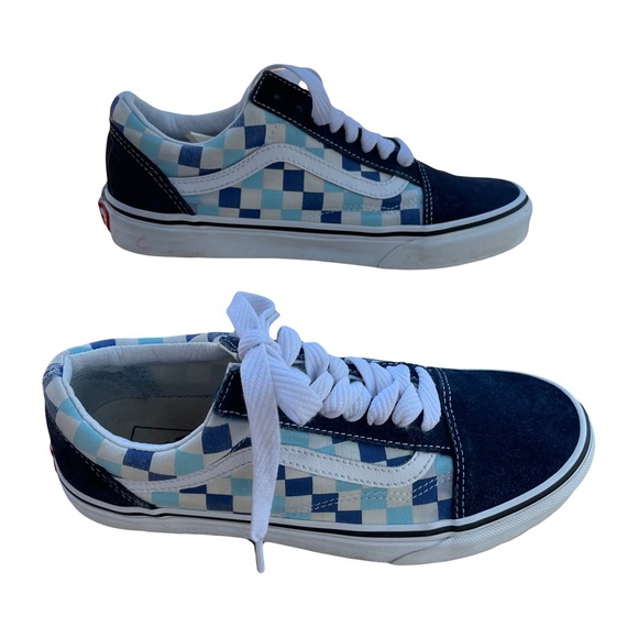Blue And White Checker Vansnull